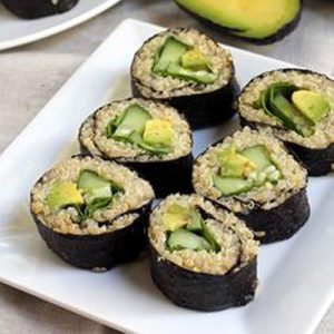 teriyaki chicken-avo-brown-rice-roll